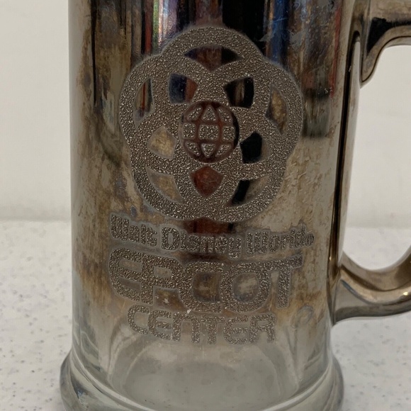 Vintage Disney Walt Disney World Epcot Center Etched Heavy Glass Mug - Picture 2 of 11